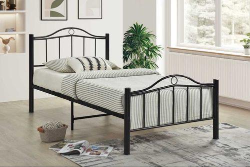 Max Black Metal Platform Bed BM40 by Happy Homes