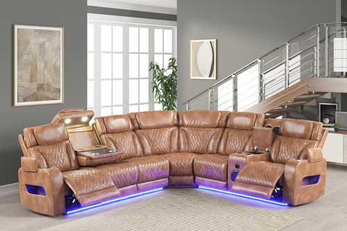 Barcelona Power Reclining Sectional by Happy Homes