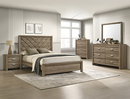 Valor Bedroom Set in Light Brown SETB9332 by Crown Mark