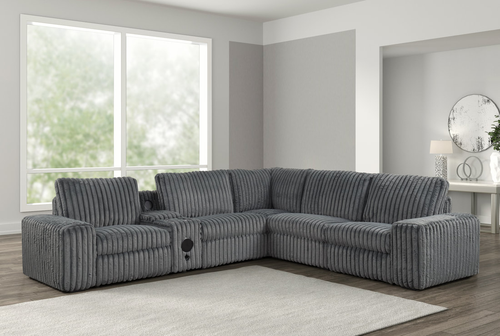 Amelia Charcoal Power Reclining Sectional with Bluetooth Speakers Amelia Charcoal Power Reclining Sectional with Bluetooth Speakers