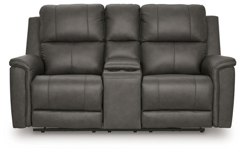 Bleckley - Power Reclining Loveseat With Console / Adjustable Headrest
