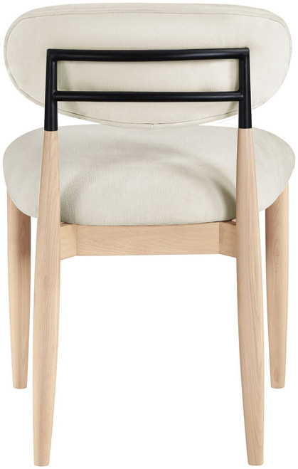 Riccio - Performance Fabric Upholstered Dining Side Chair (Set of 2) With Light Brown Legs - Cream