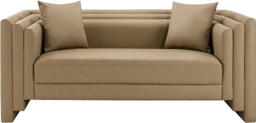 Everett - Vegan Leather 67" Upholstered Loveseat - Tan