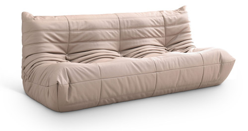 Relax - Vegan Leather 77.75" Upholstered Sofa - Tan