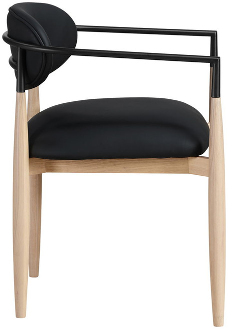 Riccio - Faux Leather Dining Arm Chair (Set of 2) - Natural Frame