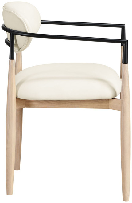 Riccio - Faux Leather Dining Arm Chair (Set of 2) - Natural Frame