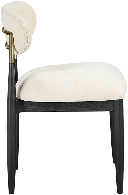 Riccio - Fabric Dining Side Chair (Set of 2) - Black And Gold Frame