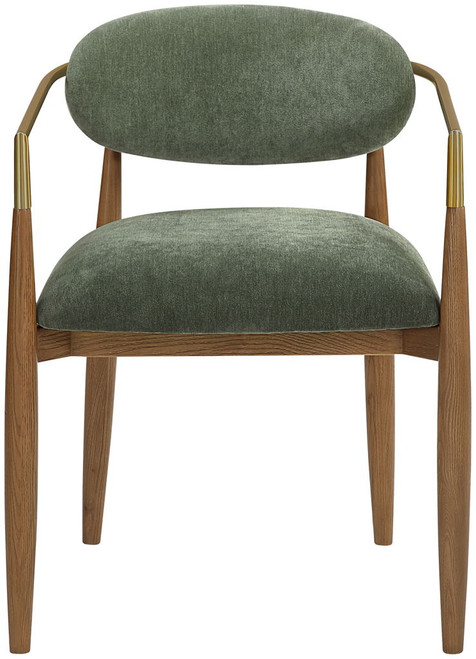 Riccio - Fabric Dining Arm Chair (Set of 2) - Walnut Frame