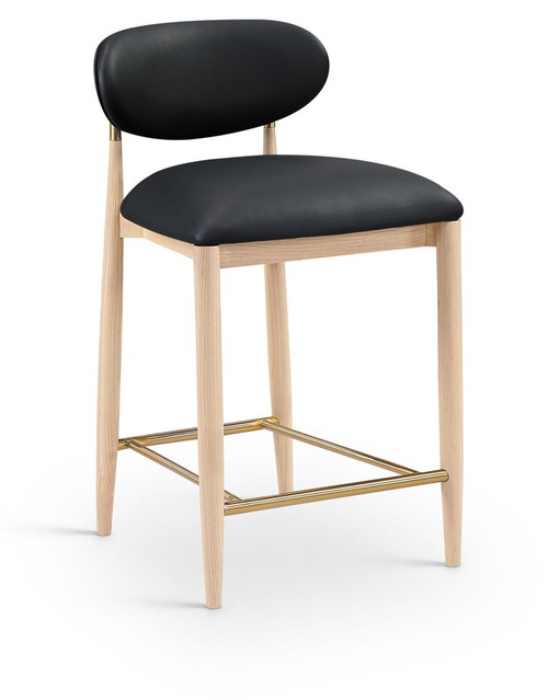Riccio - Stool - Natural And Gold Frame Riccio - Stool - Natural And Gold Frame