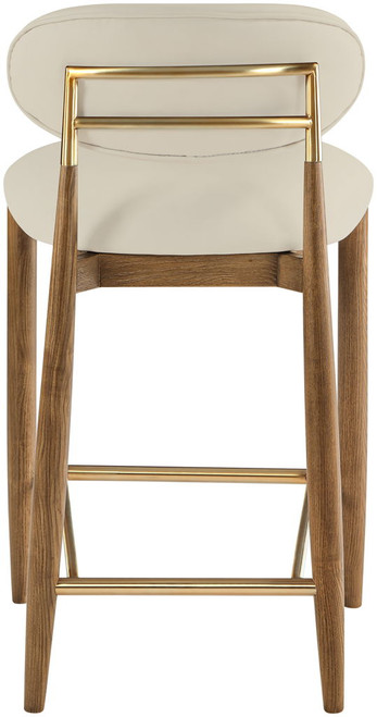 Riccio - Stool - Walnut And Gold Frame