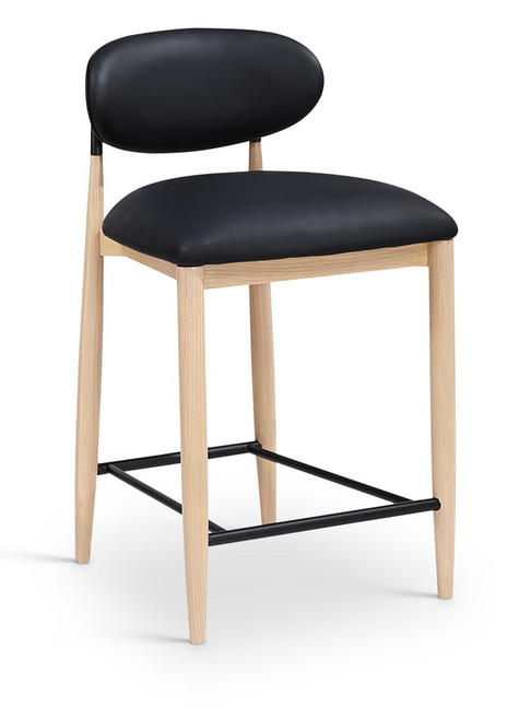 Riccio - Stool - Natural And Black Frame Riccio - Stool - Natural And Black Frame