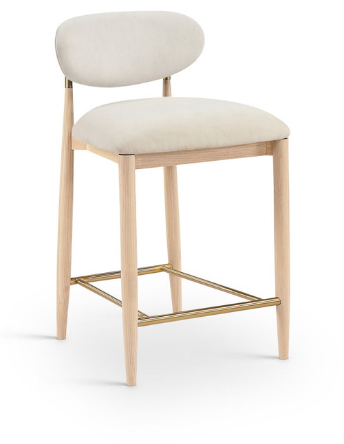 Riccio - Fabric Stool - Natural Frame