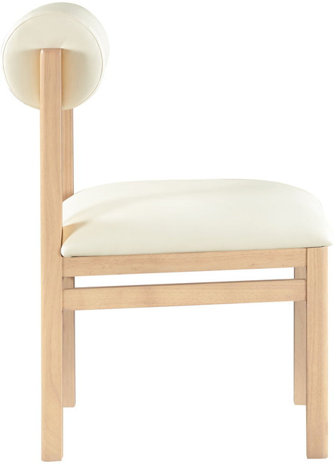 Roundhill - Faux Leather Dining Chair (Set of 2) - Natural Frame