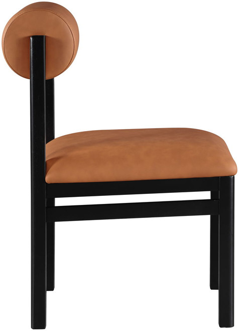 Roundhill - Faux Leather Dining Chair (Set of 2) - Black Frame