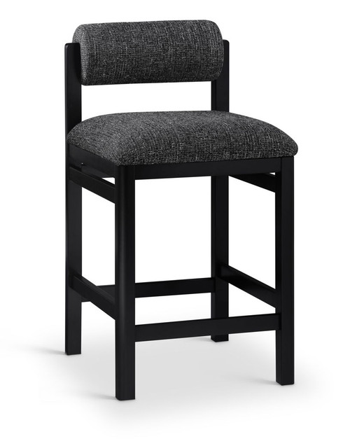 Roundhill - Fabric Counter Stool - Black Frame Roundhill - Fabric Counter Stool - Black Frame