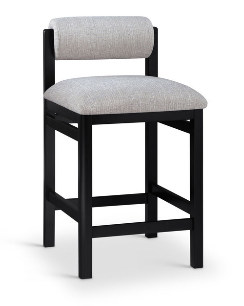 Roundhill - Fabric Counter Stool - Black Frame