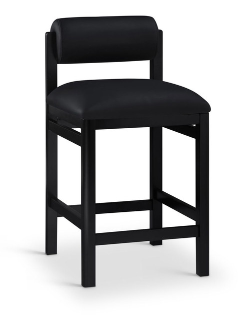 Roundhill - Faux Leather Counter Stool - Black Frame Roundhill - Faux Leather Counter Stool - Black Frame