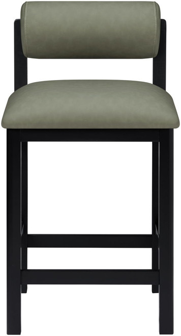 Roundhill - Faux Leather Counter Stool - Black Frame
