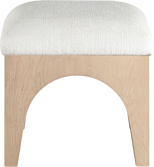 Lawson - Chenille Fabric Ottoman - Natural Base