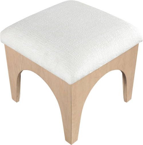 Lawson - Chenille Fabric Ottoman - Natural Base