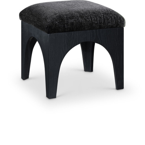 Lawson - Chenille Fabric Ottoman - Black Base Lawson - Chenille Fabric Ottoman - Black Base