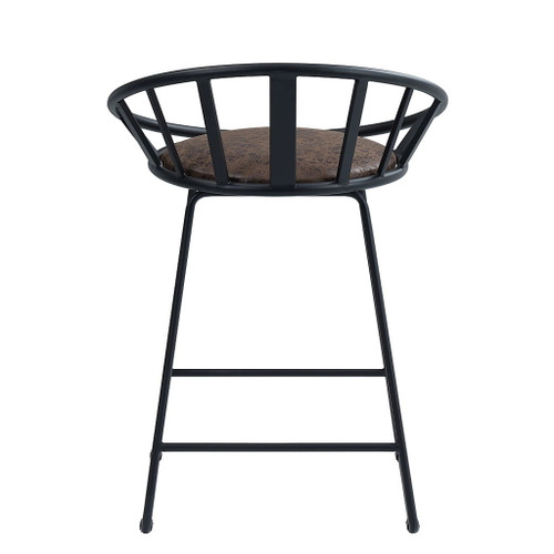 Zudora - Counter Height Chair (Set of 2) - Synthetic Leather & Black