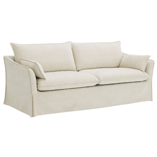 Shane - Sofa With 2 Pillows - Beige Linen