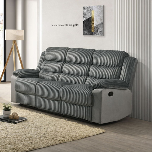 Lesley - Motion Sofa - Gray Corduroy & Velvet Lesley - Motion Sofa - Gray Corduroy & Velvet