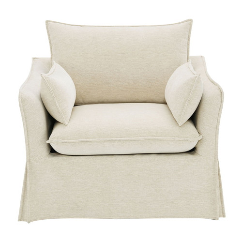 Shane - Chair With 2 Pillows - Beige Linen