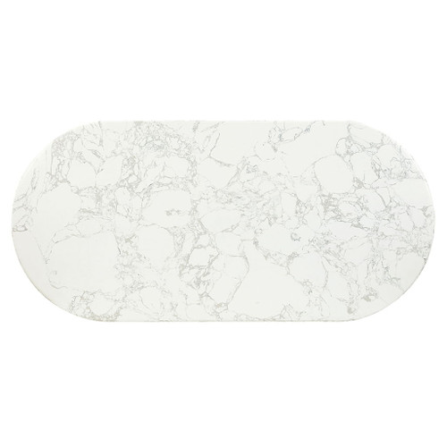 Zayn - Dining Table - White Natrual Marble Top & White