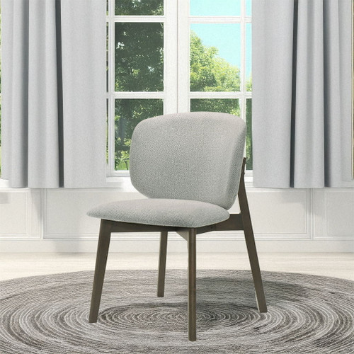 Mallin - Side Chair (Set of 2) - Gray Chenille & Walnut