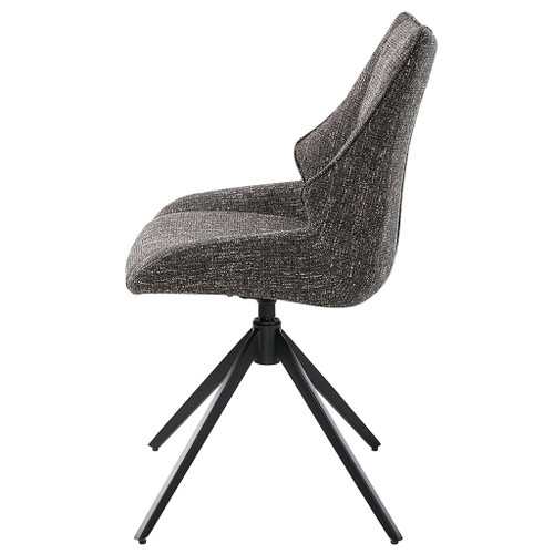Malika - Side Chair With Swivel (Set of 2) - Brown Chenille
