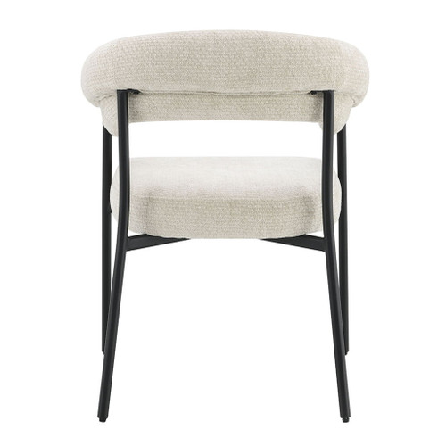 Jirina - Chenille Arm Chair (Set of 2) - Beige & Black