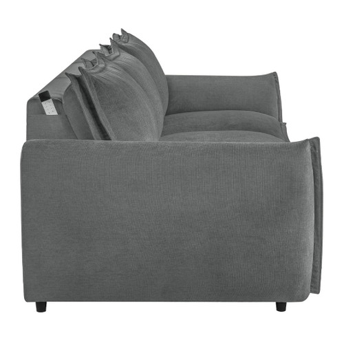 Eaden - Power Sofa With Sleeper - Gray Chenille