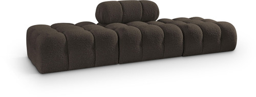 Ames - 3 Piece Boucle Upholstered Modular Sofa With 2 Backless Seats