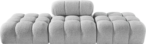 Ames - 3 Piece Boucle Upholstered Modular Sofa With 2 Backless Seats