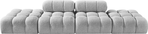 Ames - 4 Piece Boucle Upholstered Modular Sofa With 2 Backless Seats