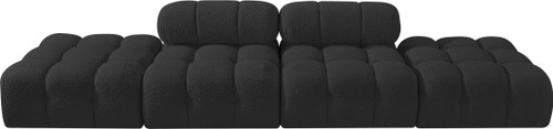 Ames - 4 Piece Boucle Upholstered Modular Sofa With 2 Backless Seats