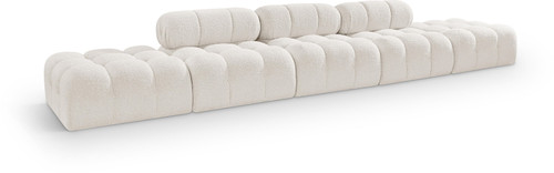 Ames - 5 Piece Boucle Upholstered Modular Sofa With 2 Armless Seats