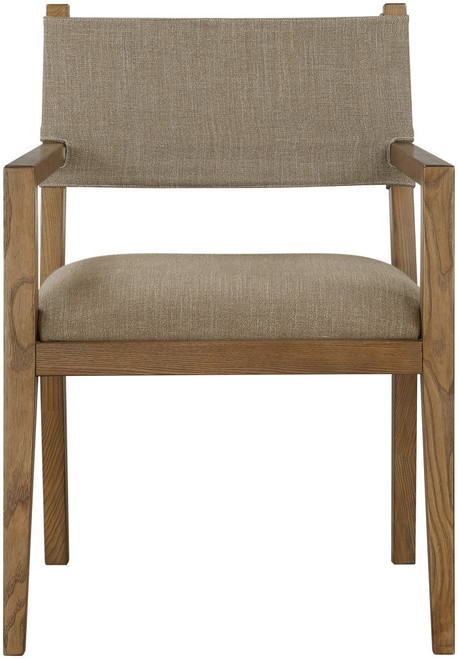 Avon - Linen Textured Performance Fabric Dining Arm Chair