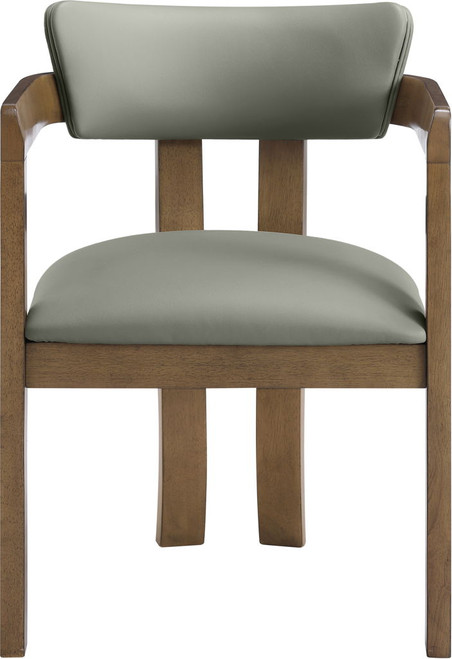 Lavrin - Vegan Leather Upholstered Dining Arm Chair (Set of 2) - Walnut Base