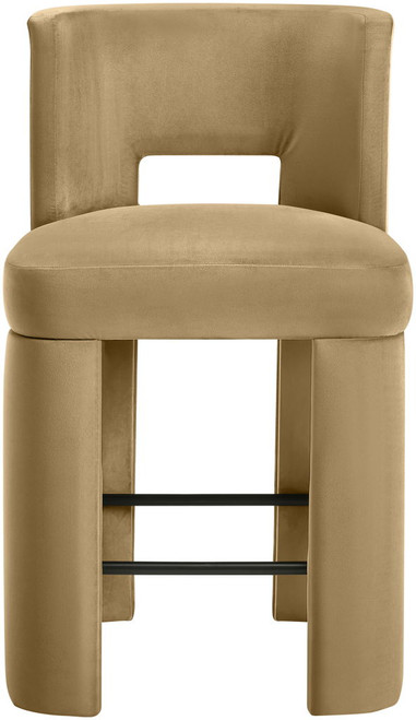 Zuno - Velvet Performance Fabric Upholstered Counter Stool (Set of 2)