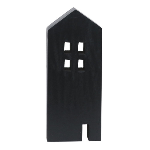12" Wood House Decor - Black 12" Wood House Decor - Black