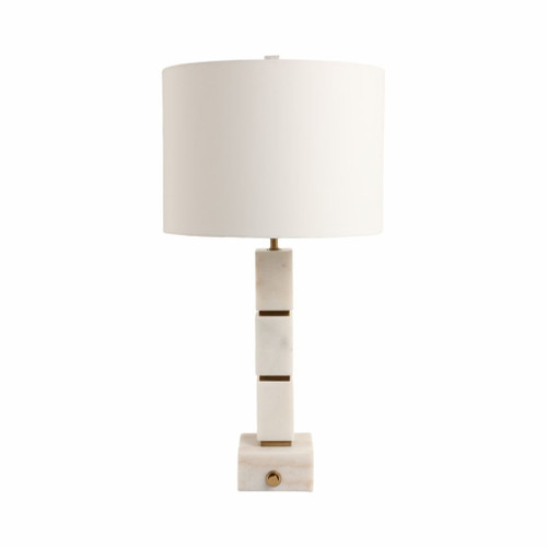 27X14" Stacked Marble Cubes Lamp Base Switch - White 27X14" Stacked Marble Cubes Lamp Base Switch - White