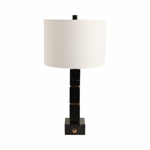 27X14" Stacked Marble Cubes Lamp Base Switch - Black