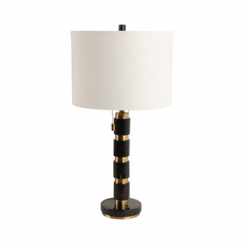27X14" Stacked Marble Lamp With 2 Pulls - Black/Gold 27X14" Stacked Marble Lamp With 2 Pulls - Black/Gold