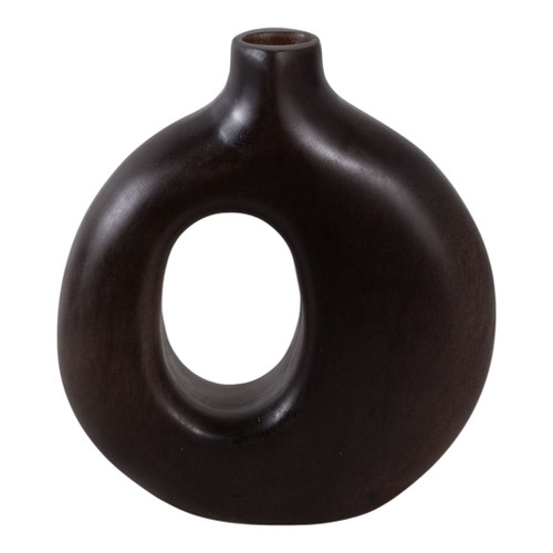 7 x 7" Cut-Out Wood Vase - Dark Brown 7 x 7" Cut-Out Wood Vase - Dark Brown