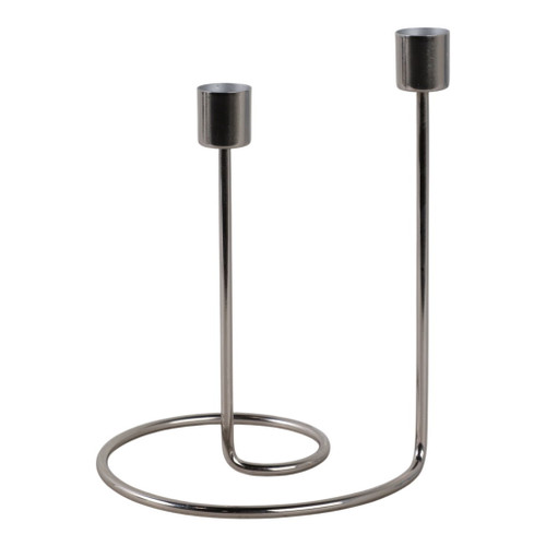 Metal Swirly Taper Holder - Silver Metal Swirly Taper Holder - Silver