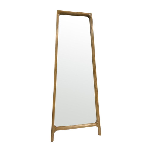 Wood 28 x 71 Wood Frame Floor Mirror On Stand - Natural Wood 28 x 71 Wood Frame Floor Mirror On Stand - Natural