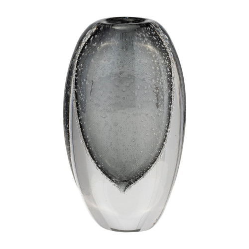 Glass Ellipse Vase 9" - Smoke Glass Ellipse Vase 9" - Smoke